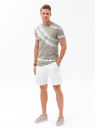 Bílo-šedé pánské tričko Ombre Clothing  