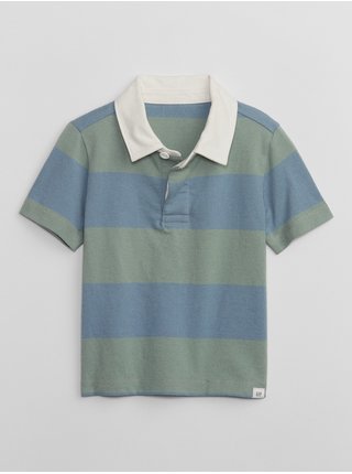 Zeleno-modré chlapčenské pruhované polo tričko GAP