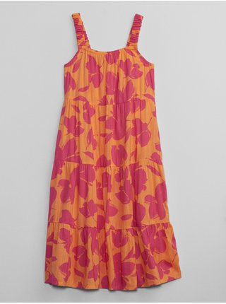 Oranžové dievčenské vzorované šaty GAP