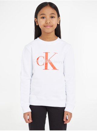 Bílá holčičí mikina Calvin Klein Jeans