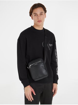 Čierna pánska vzorovaná taška cez rameno Calvin Klein