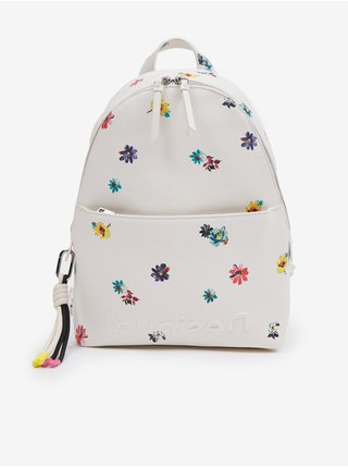 Bílý dámský květovaný batoh Desigual Fresia Mombasa Mini