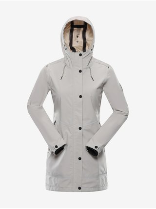 Světle šedý dámský nepromokavý kabát ALPINE PRO PERFETA    