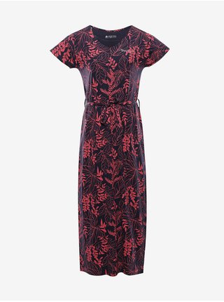 Červeno-modré dámské květované šaty ALPINE PRO FANERA   