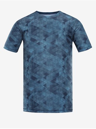 Modré pánské vzorované funkční tričko ALPINE PRO QUATR  