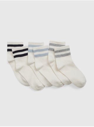 Súprava troch párov detských ponožiek v bielej farbe GAP