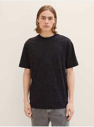 Černé pánské vzorované tričko Tom Tailor Denim