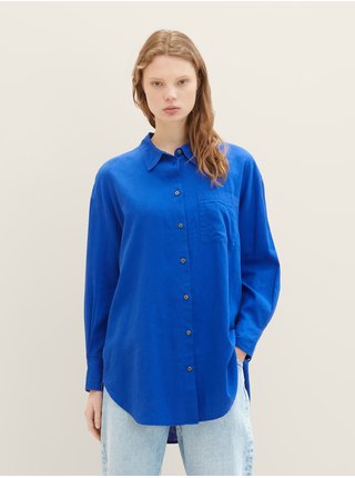 Modrá dámská lněná košile Tom Tailor Denim