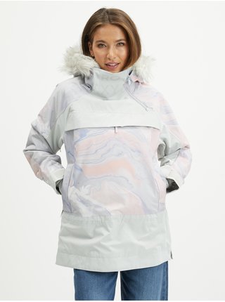 Svetlofialová dámska vzorovaná zimná bunda Roxy Chloe Kim