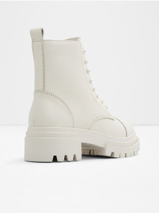Bílé dámské kožené kotníkové boty ALDO Bigmark 