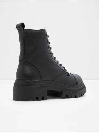 Čierne dámske kožené členkové topánky ALDO Bigmark