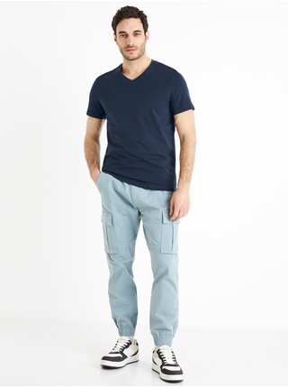 Tmavě modré pánské basic tričko Celio Debasev 