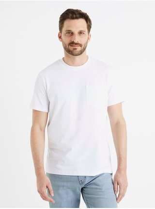 Biele pánske basic tričko Celio
