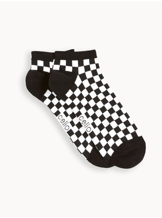Černé pánské kostkované ponožky Celio Difundam