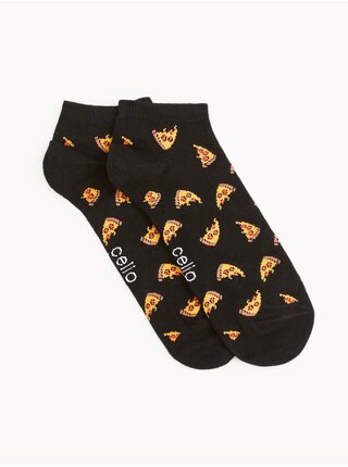 Čierne pánske vzorované ponožky Celio Difunpizza