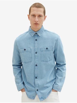 Svetlomodrá pánska vrchná džínsová košeľa Tom Tailor