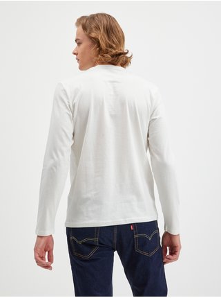 Bílé pánské tričko s dlouhým rukávem Tom Tailor
