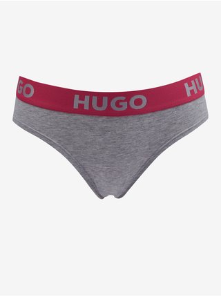 Šedé dámské žíhané kalhotky Hugo Boss