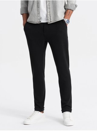 Černé pánské kalhoty Ombre Clothing