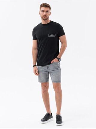 Černé pánské tričko Ombre Clothing