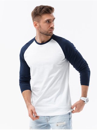 Modro-biele pánske tričko Ombre Clothing