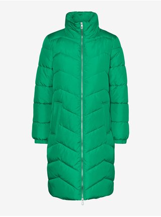 Zelený dámský zimní prošívaný kabát VERO MODA Liga  