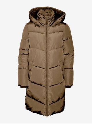 Béžový dámský zimní prošívaný kabát VERO MODA Halsey 