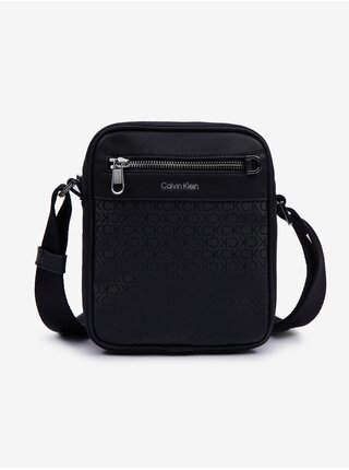Čierna pánska vzorovaná taška cez rameno Calvin Klein