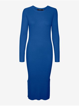 Modré dámské pouzdrové svetrové šaty VERO MODA Glory