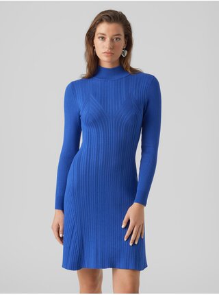 Modré dámske svetrové šaty VERO MODA Sally  