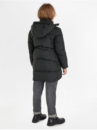 Čierny dievčenský prešívaný kabát Calvin Klein Jeans