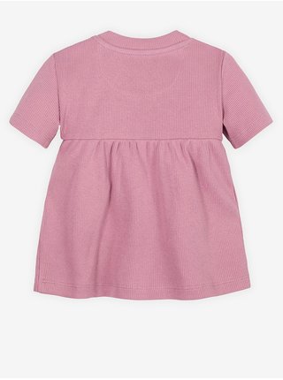 Růžové holčičí žebrované šaty Calvin Klein Jeans