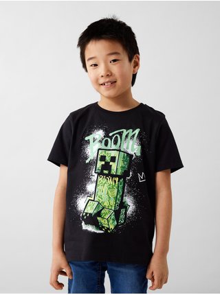 Čierne chlapčenské tričko name it Jom Minecraft
