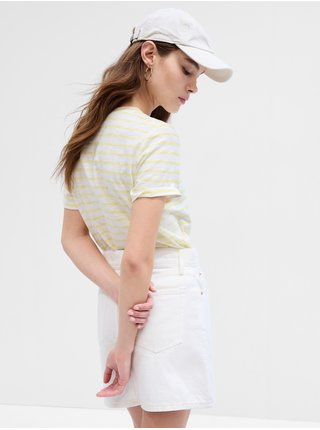 Světle žluté dámské pruhované tričko GAP