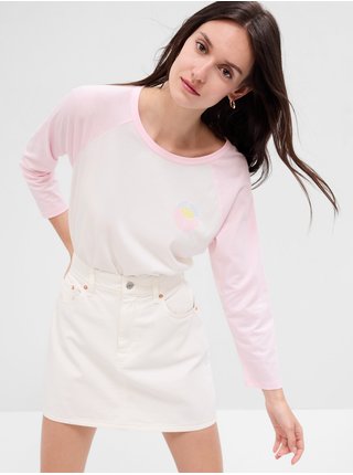 Ružovo-biele dámske tričko GAP