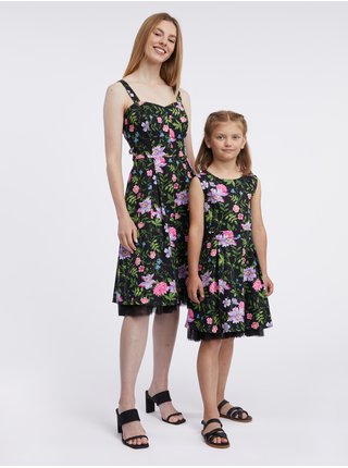 Černé holčičí květované šaty ORSAY