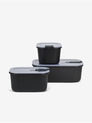 Set úložných boxov na potraviny v čiernej farbe Mepal EasyClip 2x450 + 1000 ml