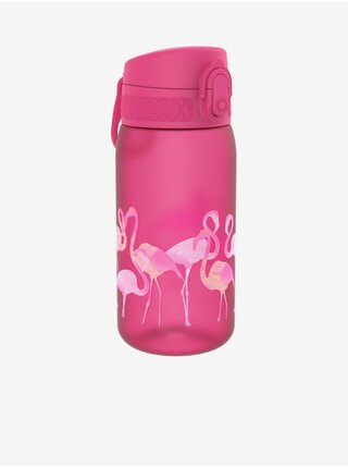 Tmavě růžová vzorovaná lahev bez BPA Ion8 Leak Proof Flamingos (350 ml)