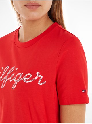 Červené dámske tričko Tommy Hilfiger