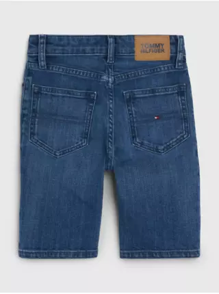 Tmavomodré chlapčenské džínsové kraťasy Tommy Hilfiger Scanton