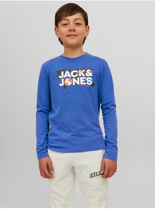 Modré klučičí tričko s dlouhým rukávem Jack & Jones Dust