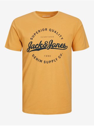 Hořčicové pánské tričko Jack & Jones Stanli