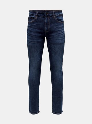 Tmavě modré pánské slim fit džíny ONLY & SONS Loom