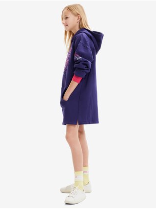 Fialové holčičí mikinové šaty s kapucí Desigual Emmline Disney