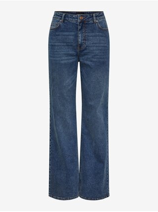 Modré dámské široké džíny Pieces Kesia
