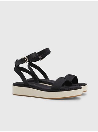 Černé dámské sandály s koženými detaily Tommy Hilfiger