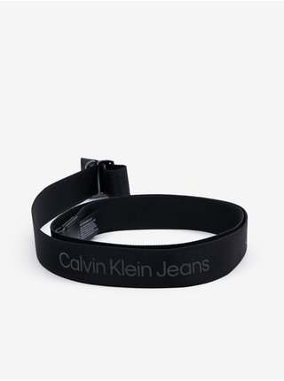 Čierny pánsky vzorovaný opasok Calvin Klein