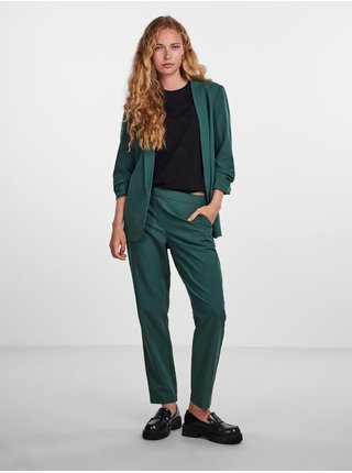 Tmavě zelené dámské kalhoty Pieces Boss