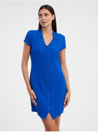 Modré dámske košeľové šaty Tom Tailor Denim