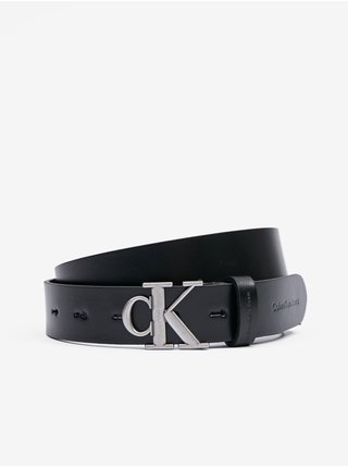 Černý dámský kožený pásek Calvin Klein Jeans Round Mono